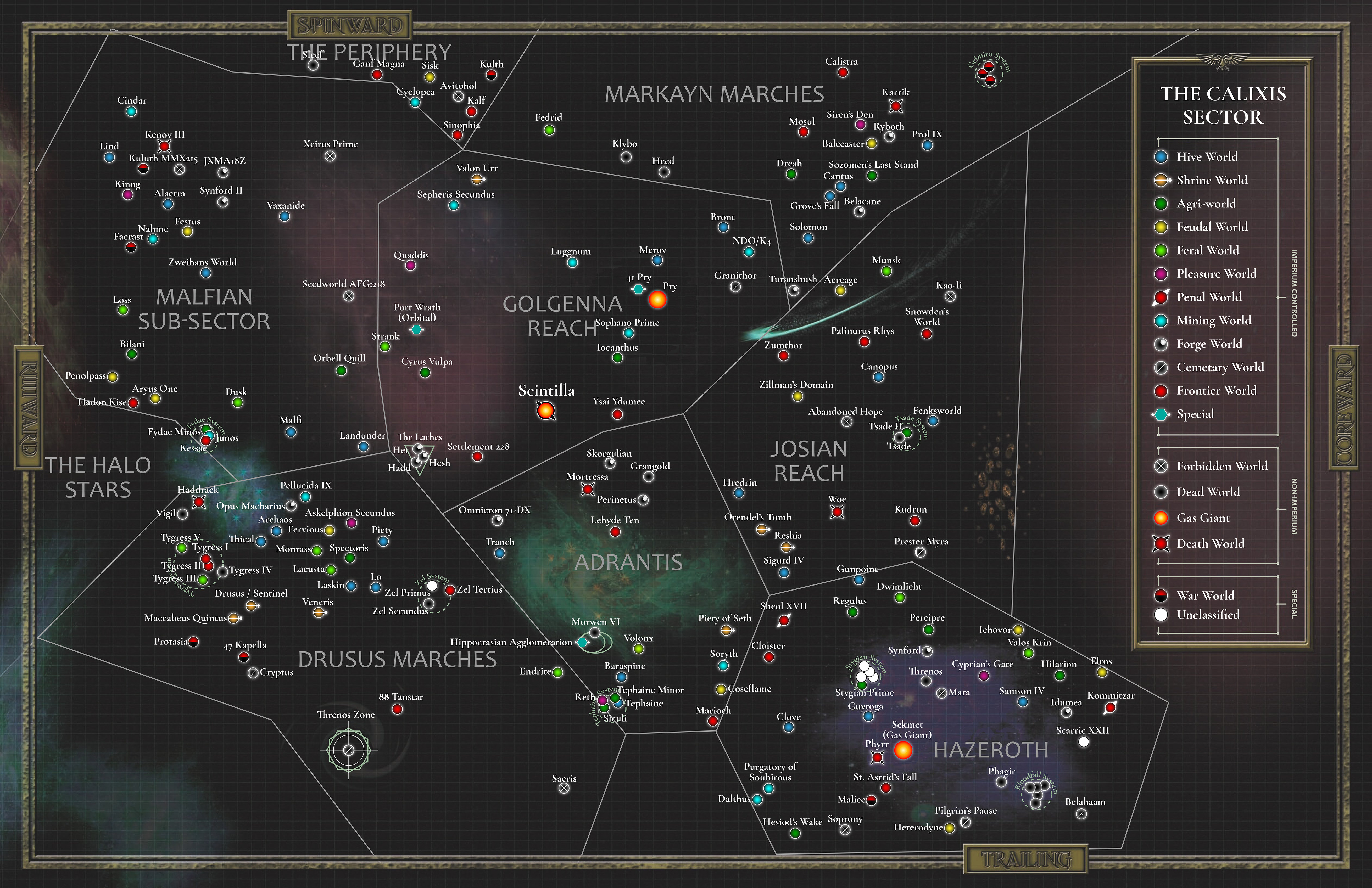 Carte du secteur Calixis